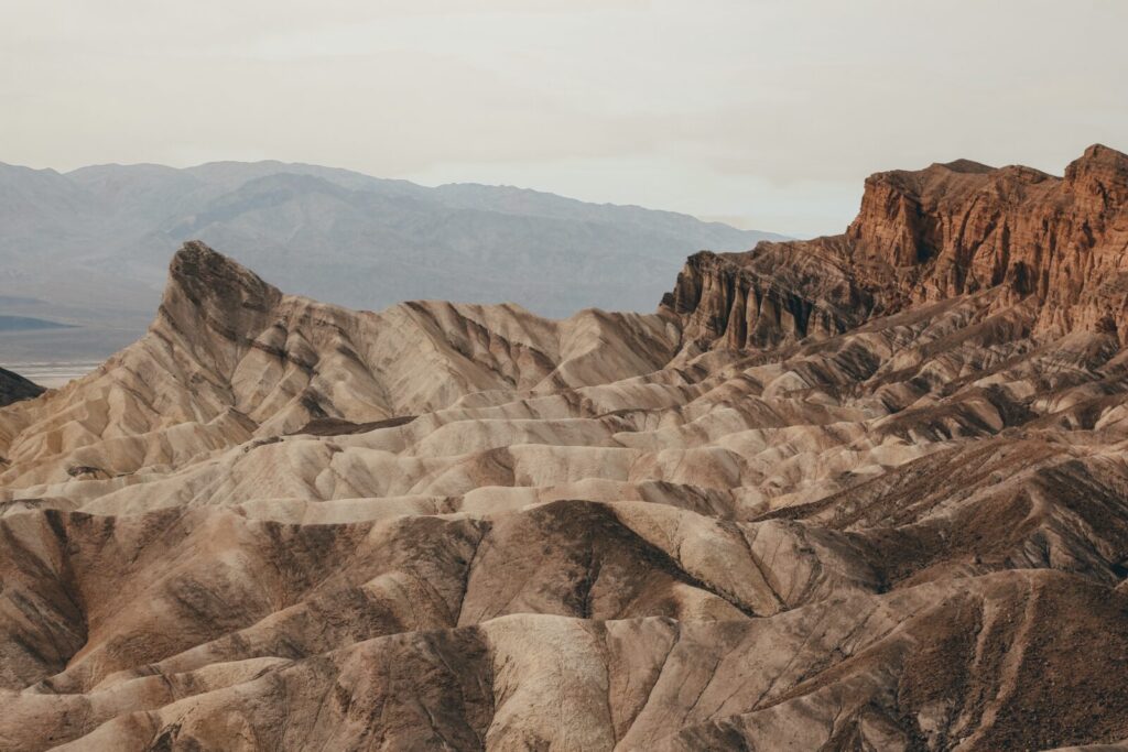 Hiking near Zabriskie Point is a popular activity in Death Valley, one of the most popular national parks near Las Vegas. 