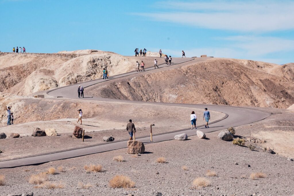 Walking to the overlook of Zabriskie Point is one of the best things to do in Death Valley