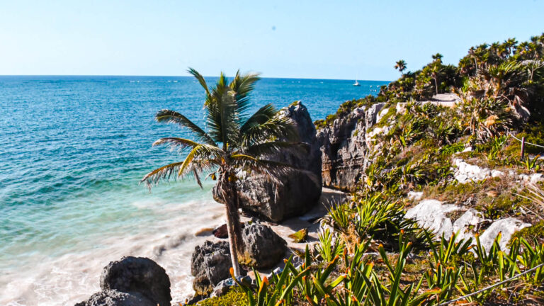 Tulum is home to one of the most popular Mayn ruins in the Yucatan Peninsula that overlook the Caribbean. 