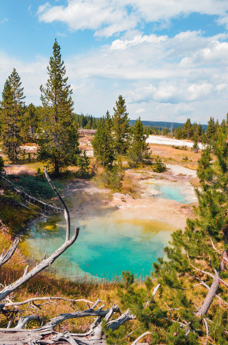 West Thumb Geyer Basin at Yellowstone, one of the most popular national parks in America, 