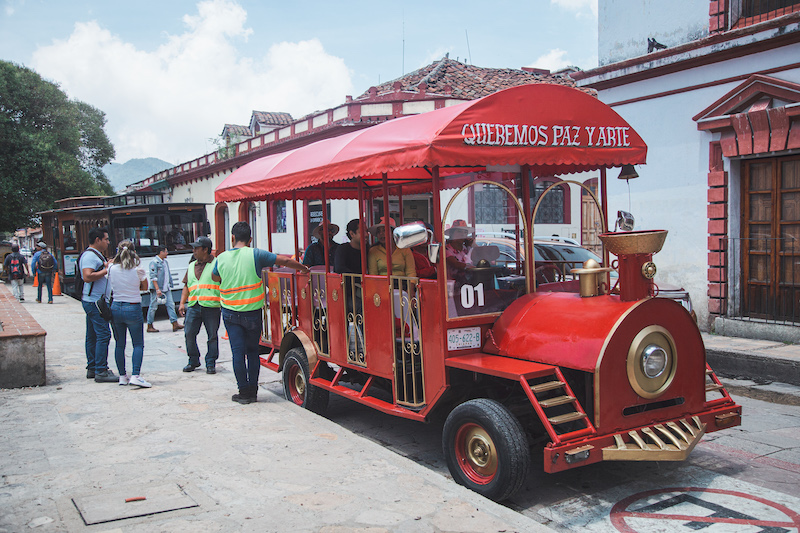 Taking a trolley tour is the best way to learn the history of San Cristobal De Las Casas from a local guide.