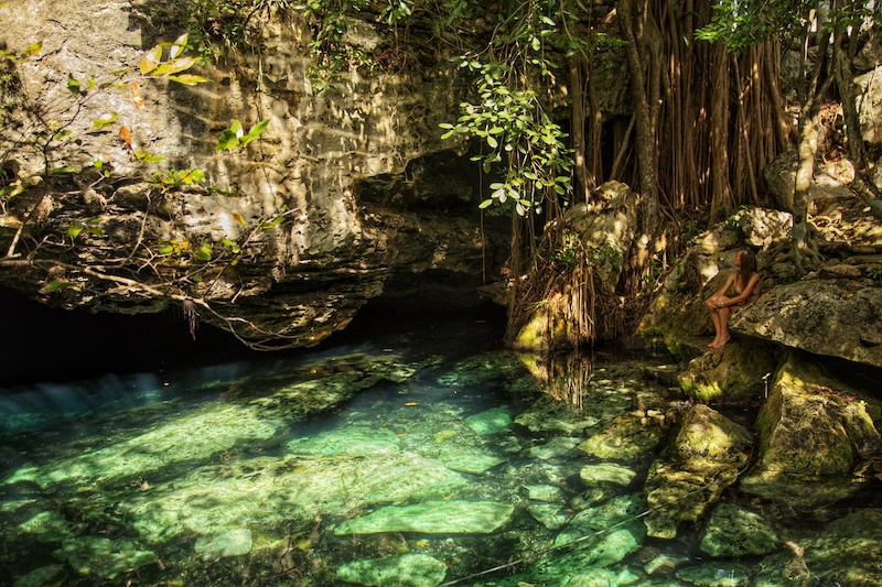 Cenote Cristalino is one of the most popular cenotes near Playa del Carmen.