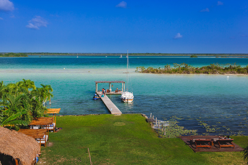 There are many great hotels in Bacalar located along the Bacalar lagoon.