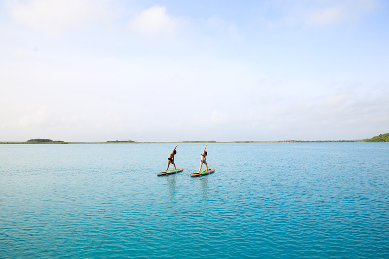 Habitas is one of the best resorts in Bacalar Mexico that boasts amenities, on-site restaurants and yoga classes.