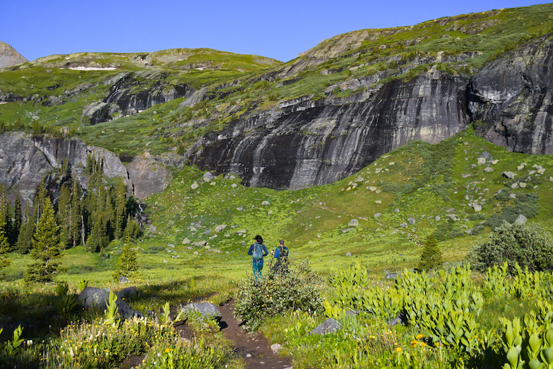 Ice Lakes trailhead near Silverton offers incredible alpine scenery with gorgeous lakes and wildflowers. 