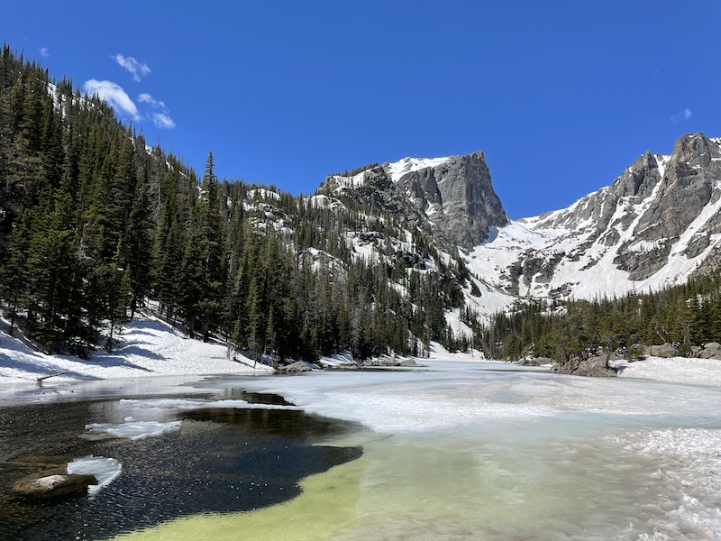 Located inside the Rocky Mountain National Park, Dream Lake is one of the most spectacular natural landmarks in Colorado 