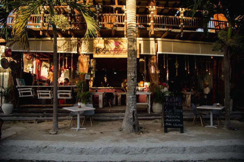 Rosa Mexicano is one of the best Mexican restaurants in Holbox where you can try tacos, quesadillas, and other traditional Mexican dishes. 