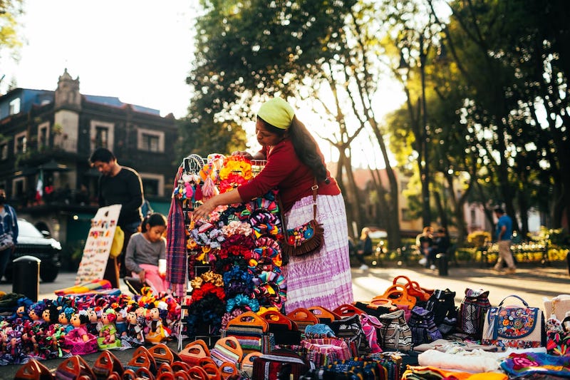 Buying cool souvenirs from local street vendors is one of the best things to do in Coyoacan, Mexico City