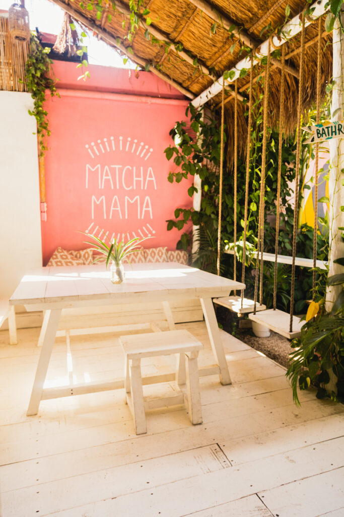 Matcha Mama is one of the best places for breakfast in Tulum that offers açaí bowls and smoothies 