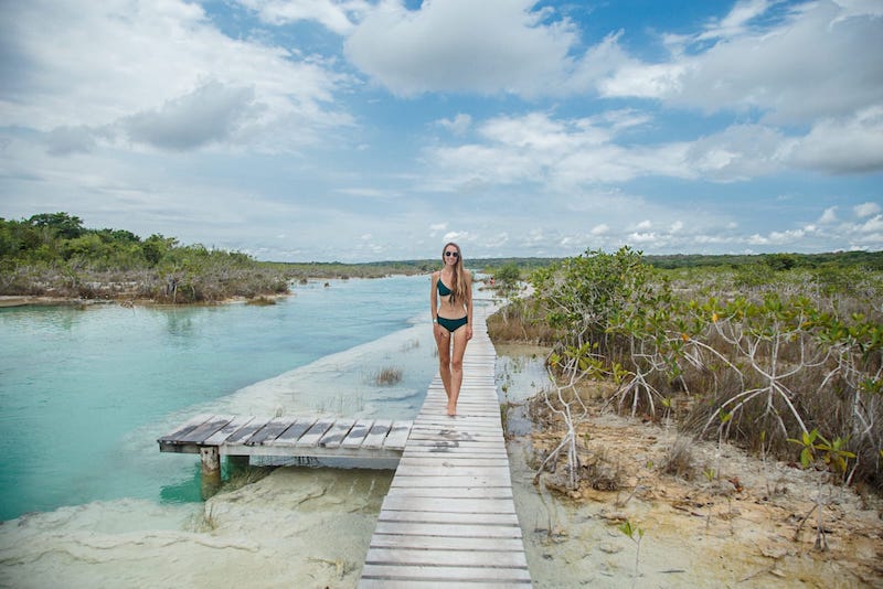 Los Rapidos is a small part of Bacalar Lagoon that's located away from downtown Bacalar 