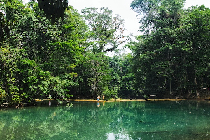 Agua Azul is a popular day trip from Palenque that's often viisted with Misol-Ha waterfalls and Palenque ruins