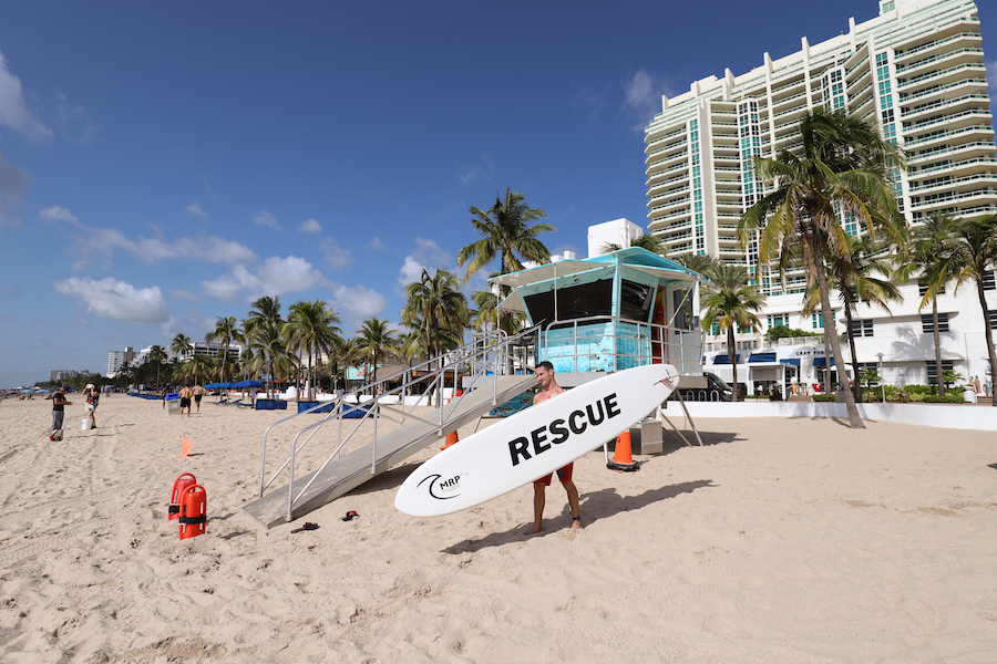 Fort Lauderdale Beach is a popular place for sun bathing, swimming, snorkeling and diving.