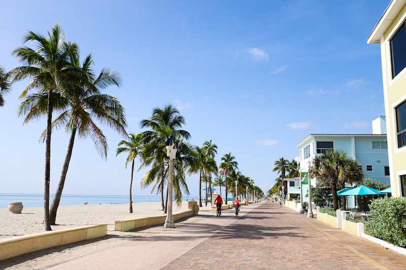 Riding a bicycle is one of the best things to do along the beach in Fort Lauderdale