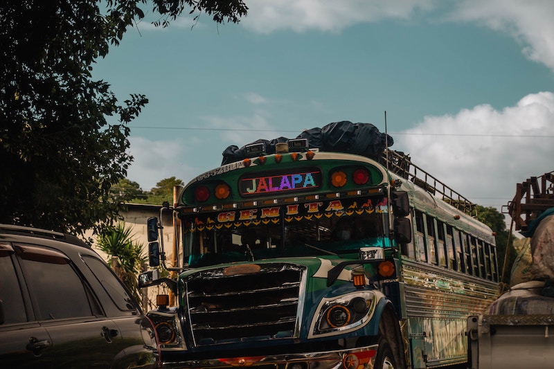 Chicken buses are a popular way of transportation in Belize and Honduras